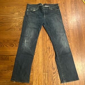 Seven for all mankind standard size 36 straight leg medium wash distressed denim